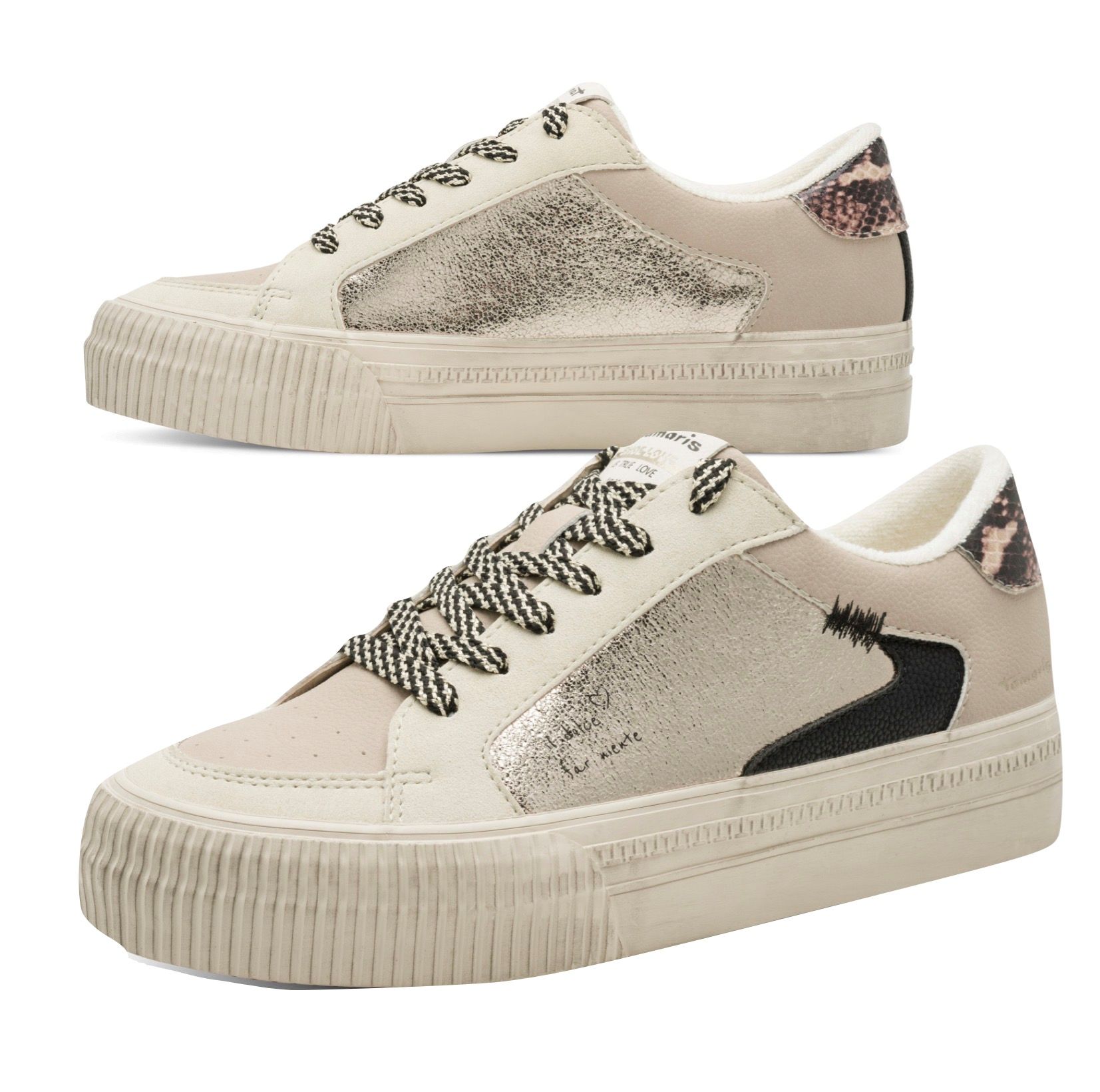 Tamaris sneaker taupe, 1-23789-46 341 taupe