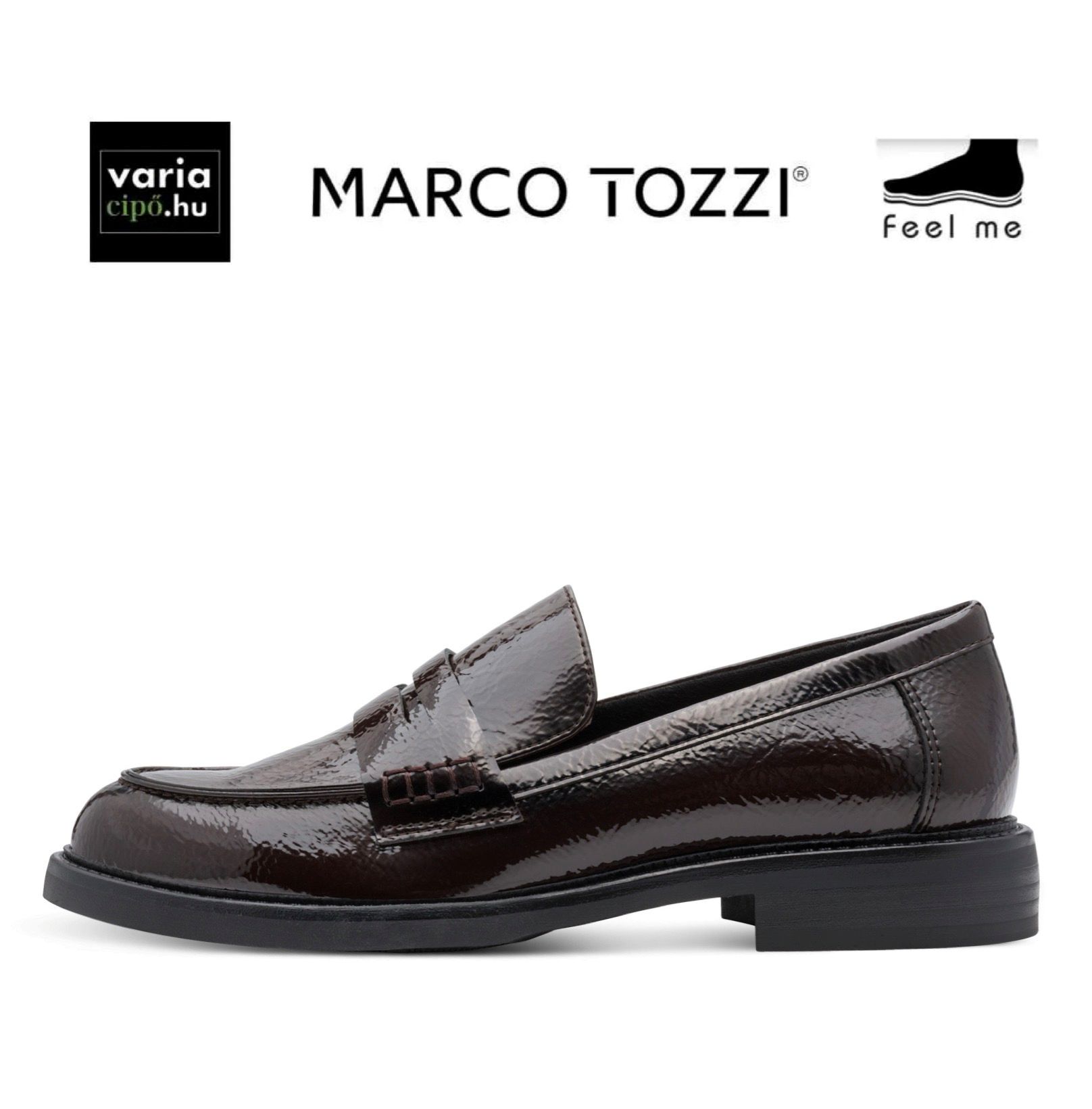 Marco Tozzi sötétbarna félcipő, 2-24308-45 380 mocca patent