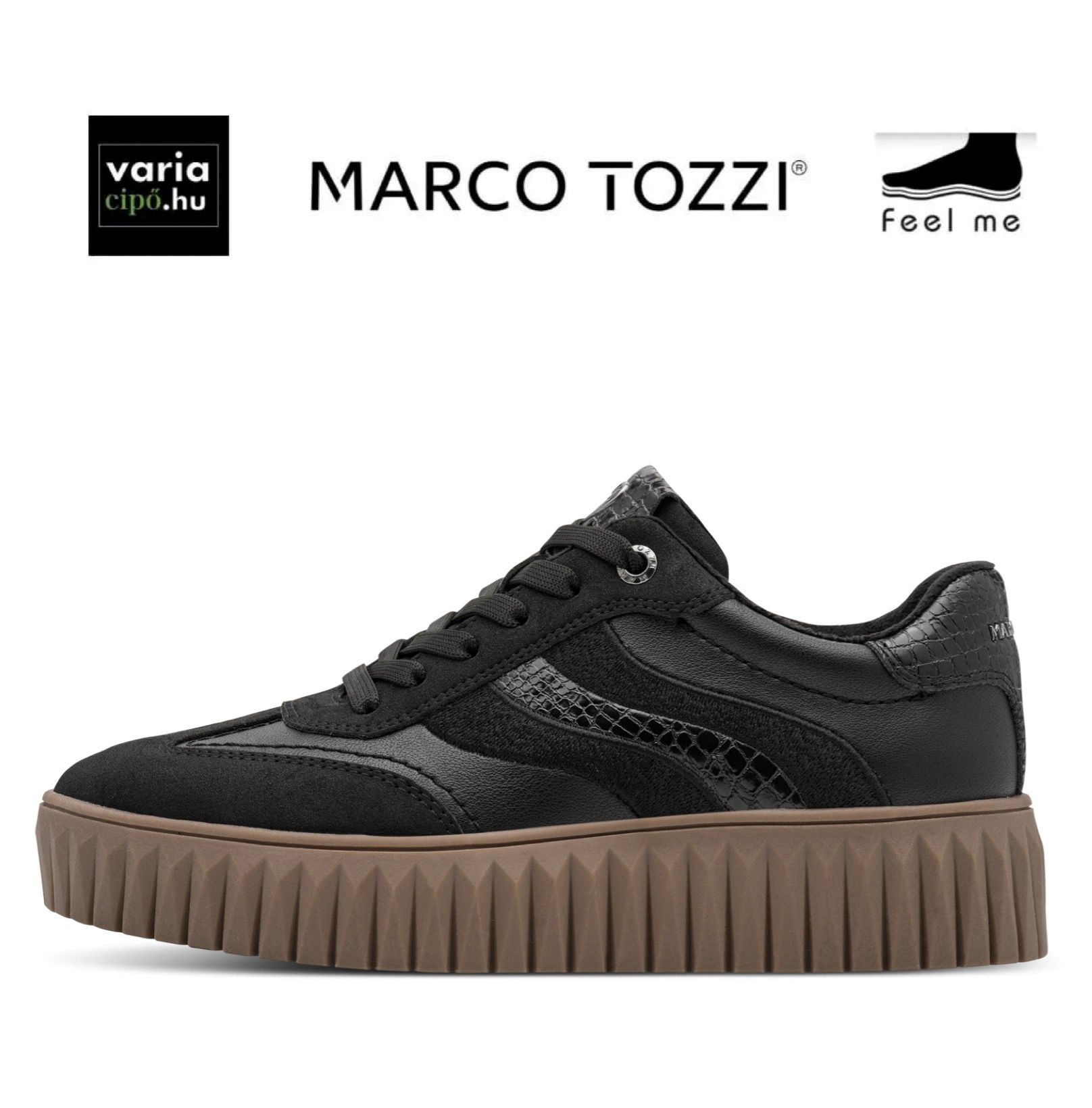 Marco Tozzi fekete sneaker, 2-23762-47 098 black comb