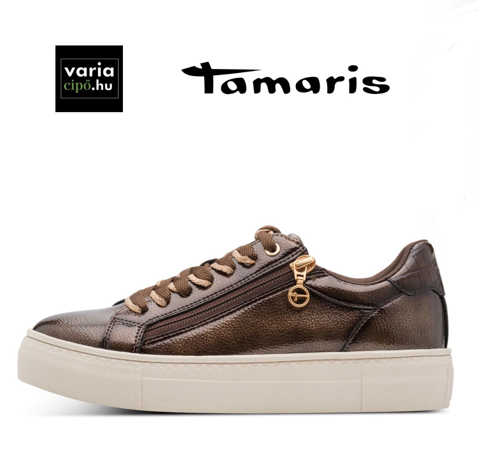 Tamaris barna sportcipő, 1-23313-41 359 brown patent