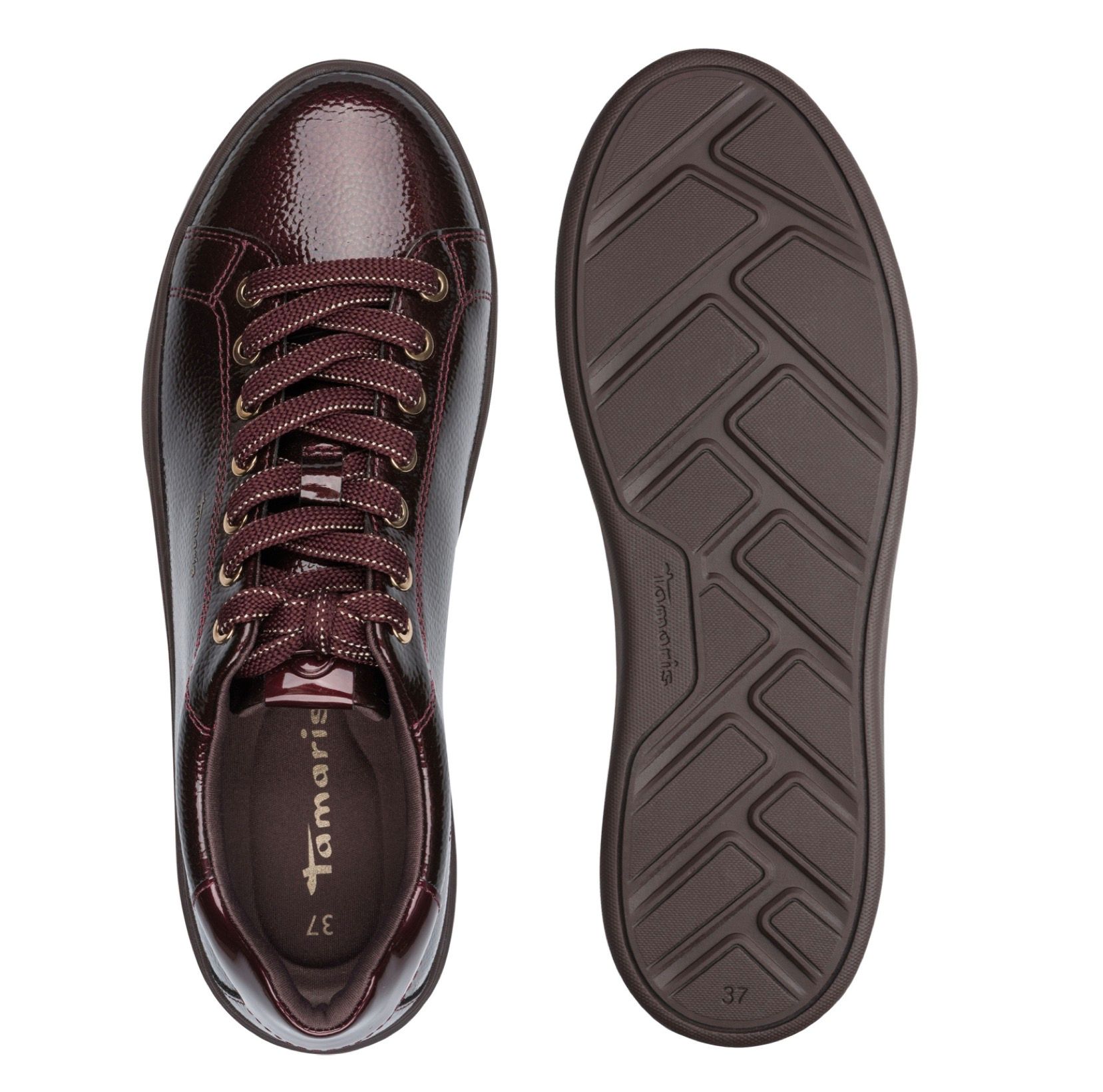 Tamaris lakk sportcipő, 1-23720-43 599 burgundy patent