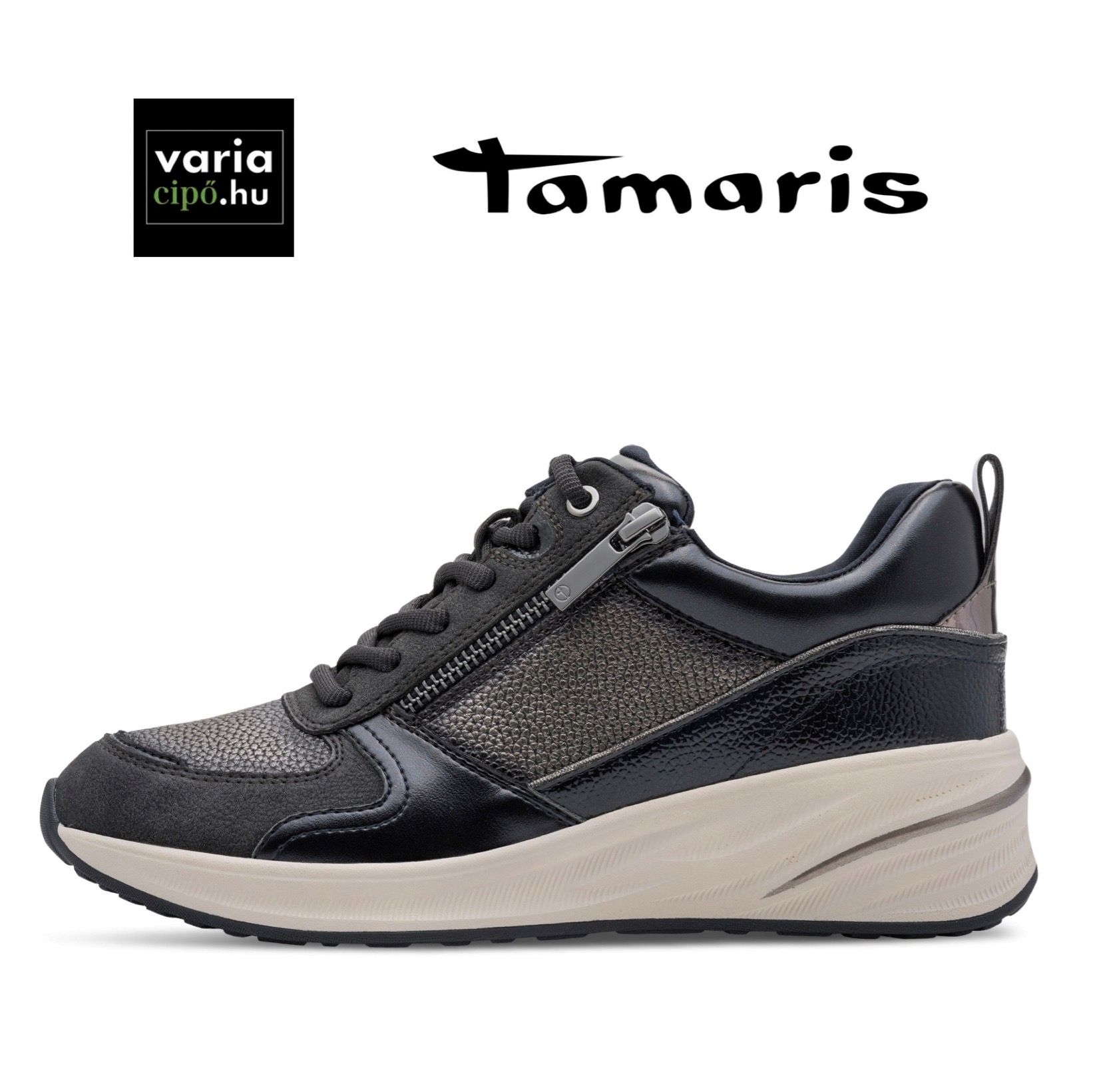 Tamaris éktalpú sneaker, 1-23754-45 8A0 navy comb