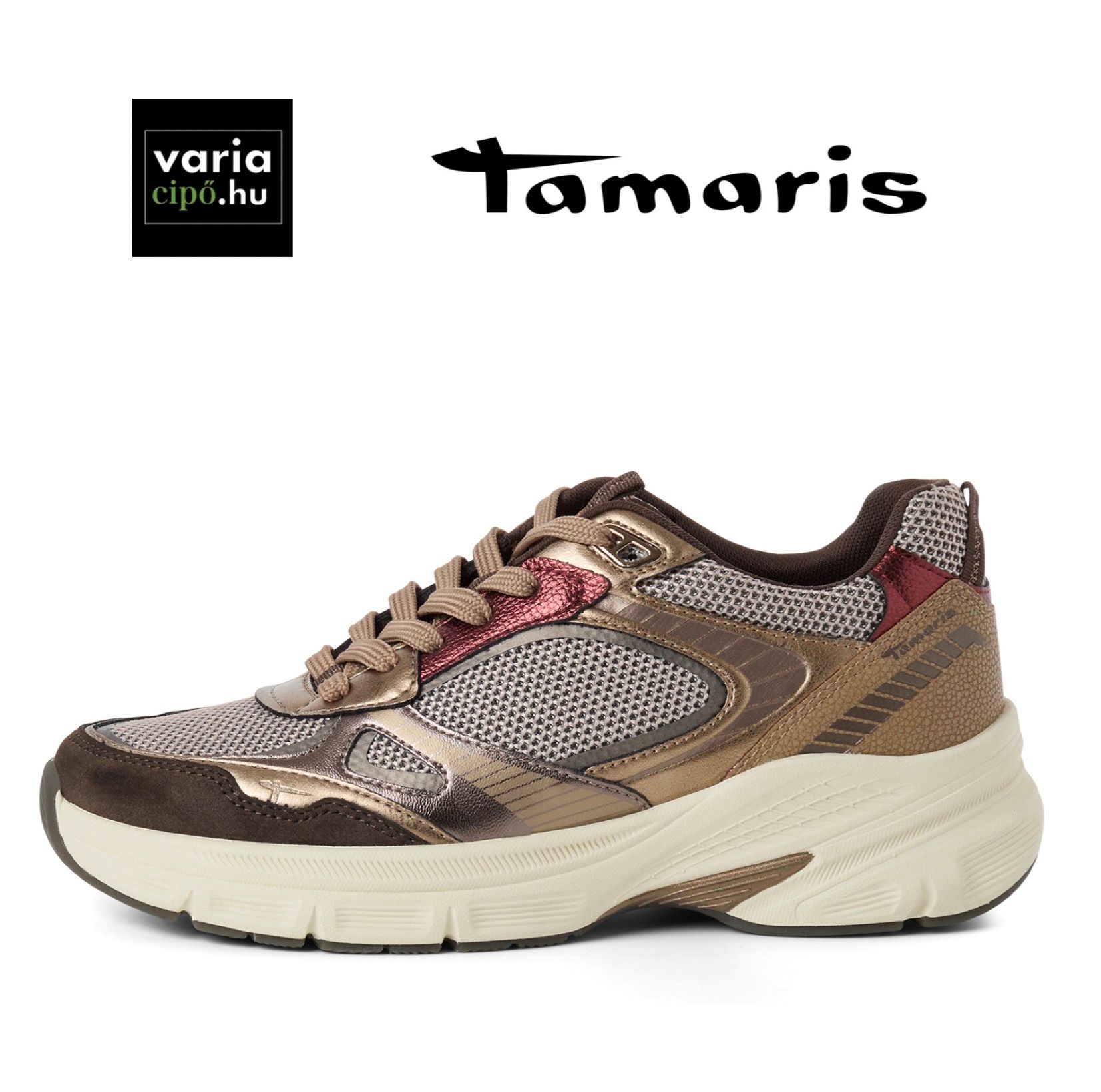 Tamaris bronz sportcipő, 1-23799-47 988 bronce comb