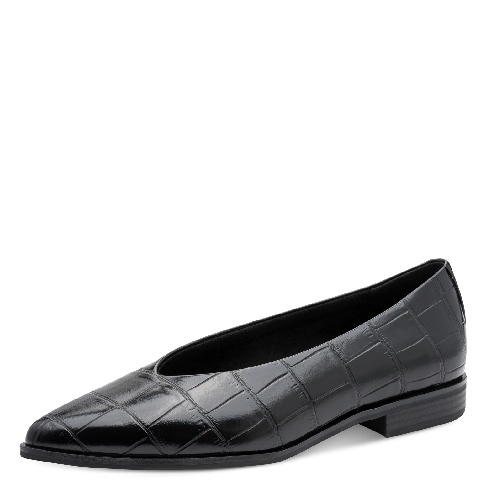 Marco Tozzi fekete slip-on, 2-22124-47 069 black croco