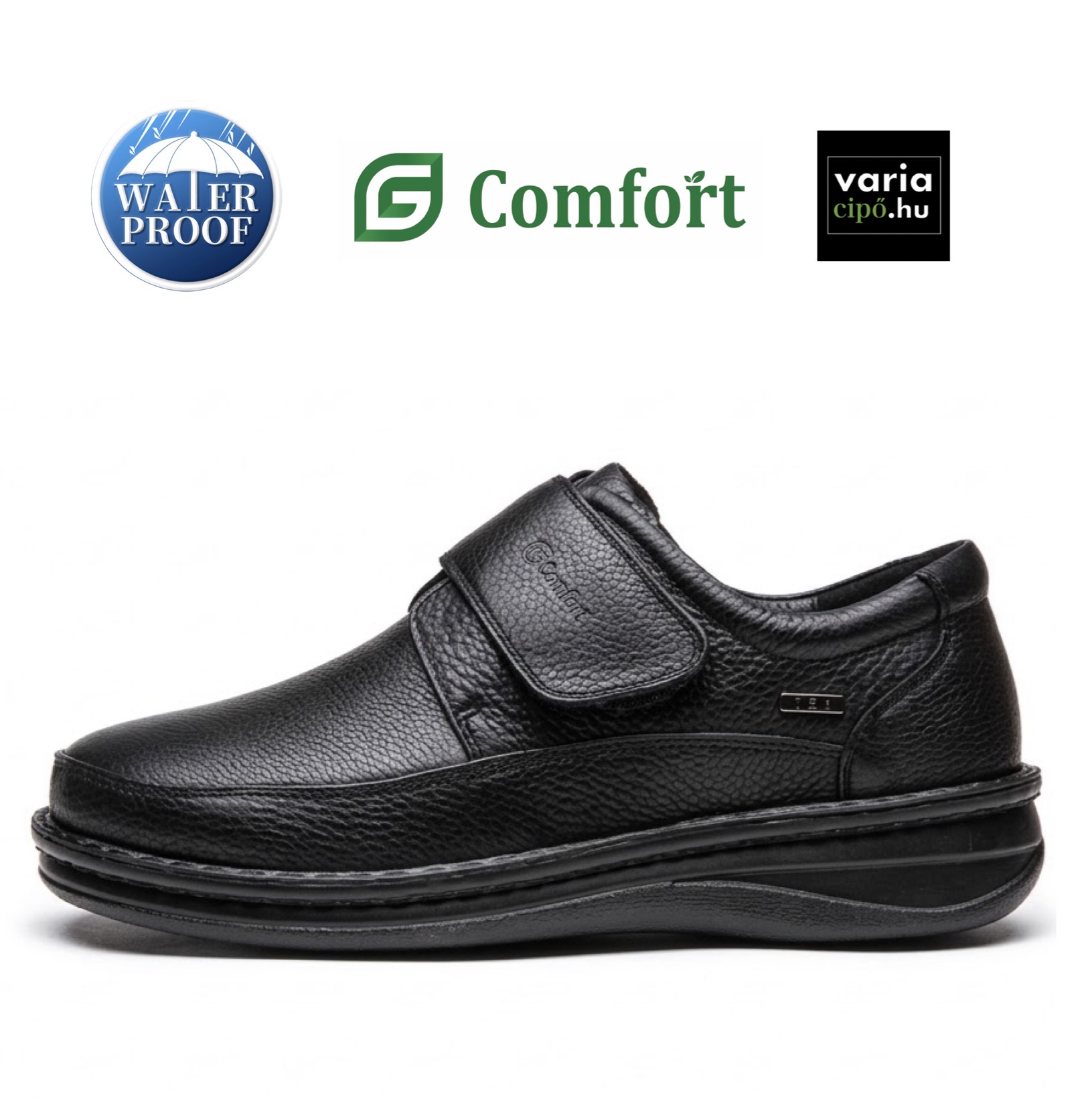 Tépőzáras G-Comfort vízálló cipő, P-3708S black
