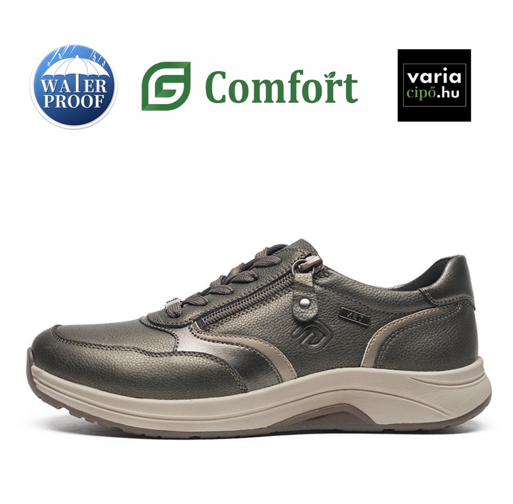 G-Comfort vízálló sneaker, R-5189-1z zinn