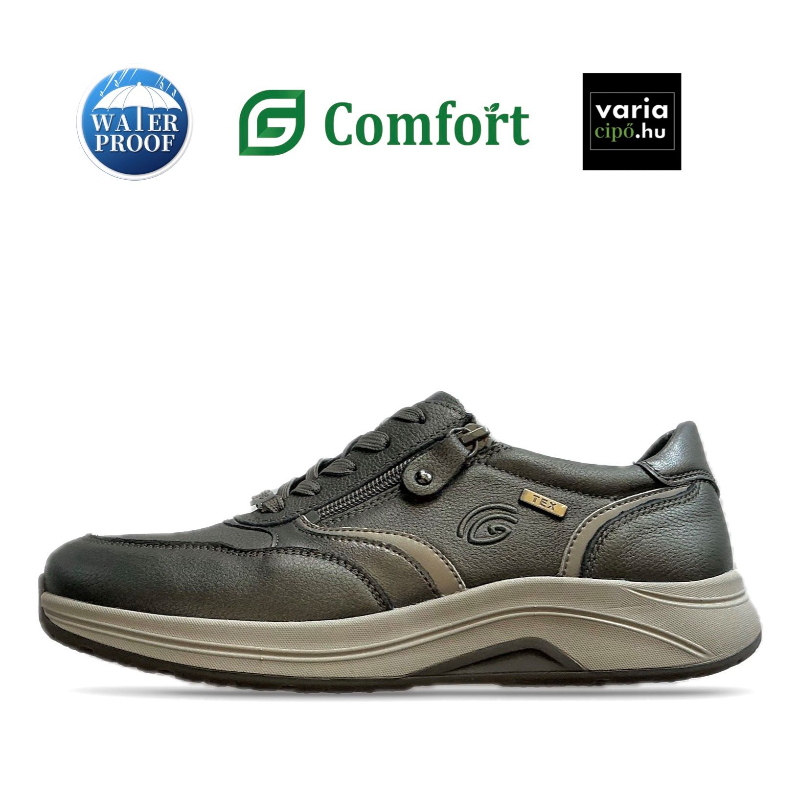 G-Comfort vízálló sneaker, R-5189-1z zinn