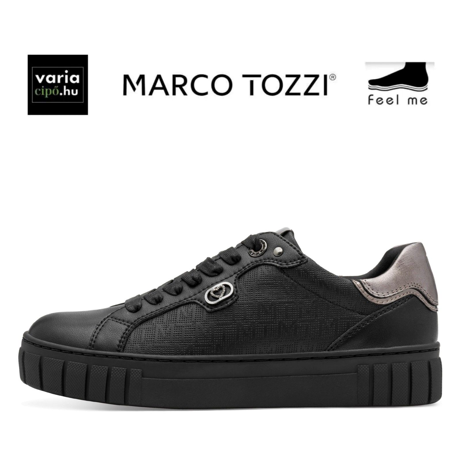 Fekete Marco Tozzi sneaker, 2-23727-45 098 black comb