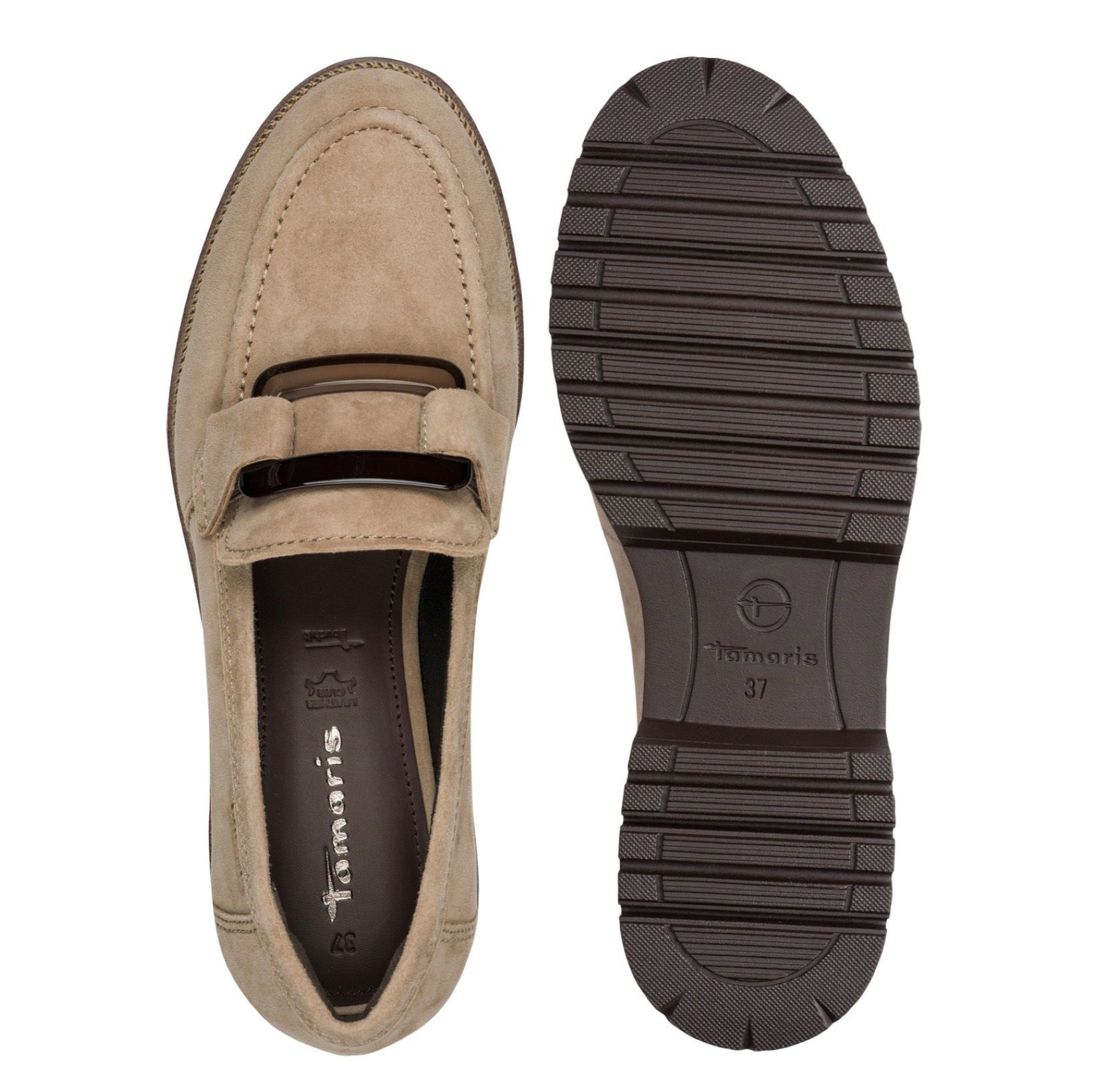 Tamaris bőr félcipő taupe, 1-24722-43 3A1 taupe