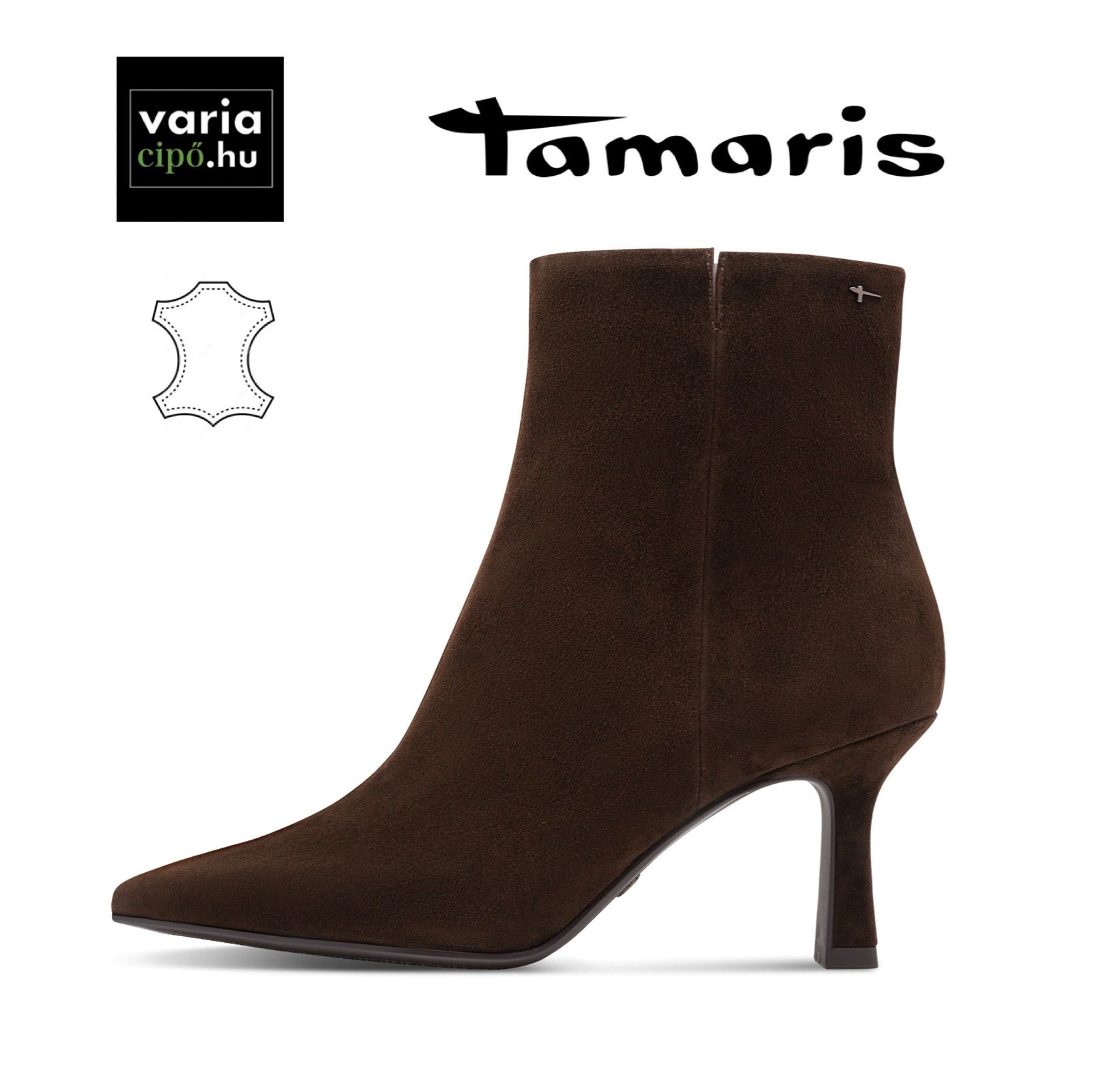 Tamaris magassarkú bokacsizma, 1-25358-45 304 mocca