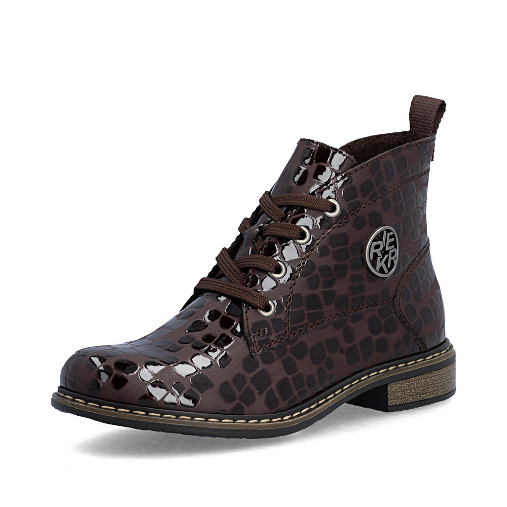 Rieker barna lakk bokacipő, 71205-25 brown