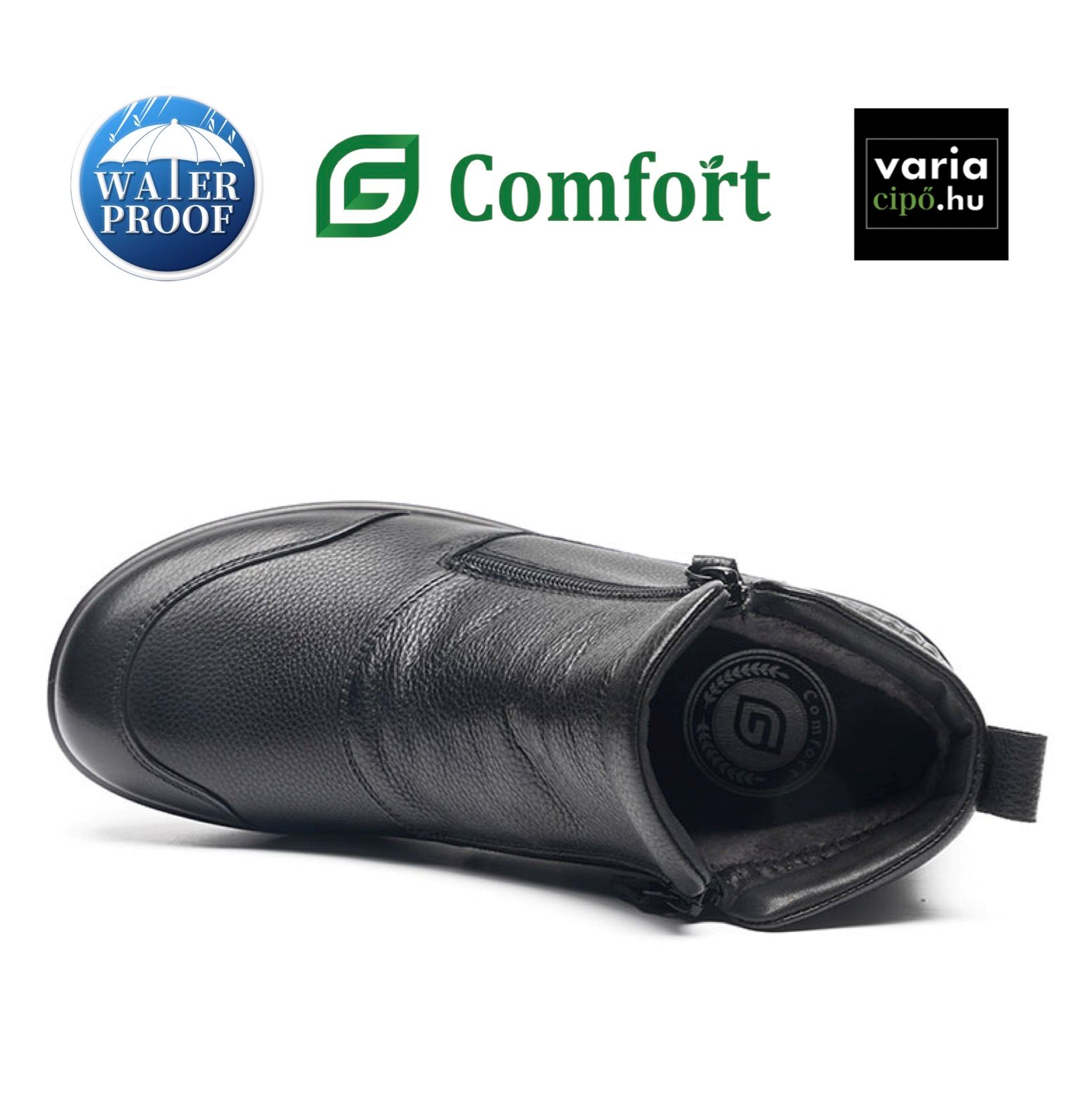 Fekete G-Comfort vízálló bokacsizma, P-6505-S black