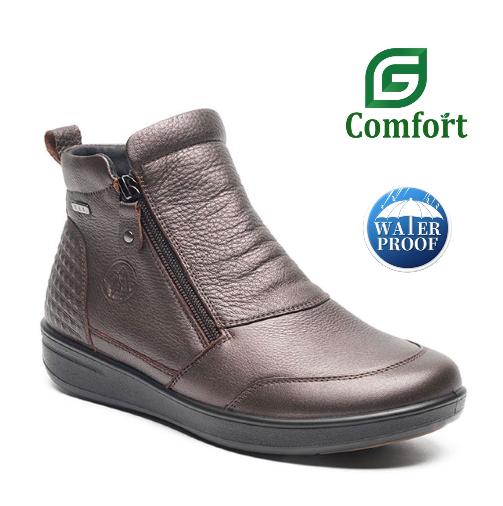 G-Comfort vízálló bokacsizma metál, P-6505Z zinn
