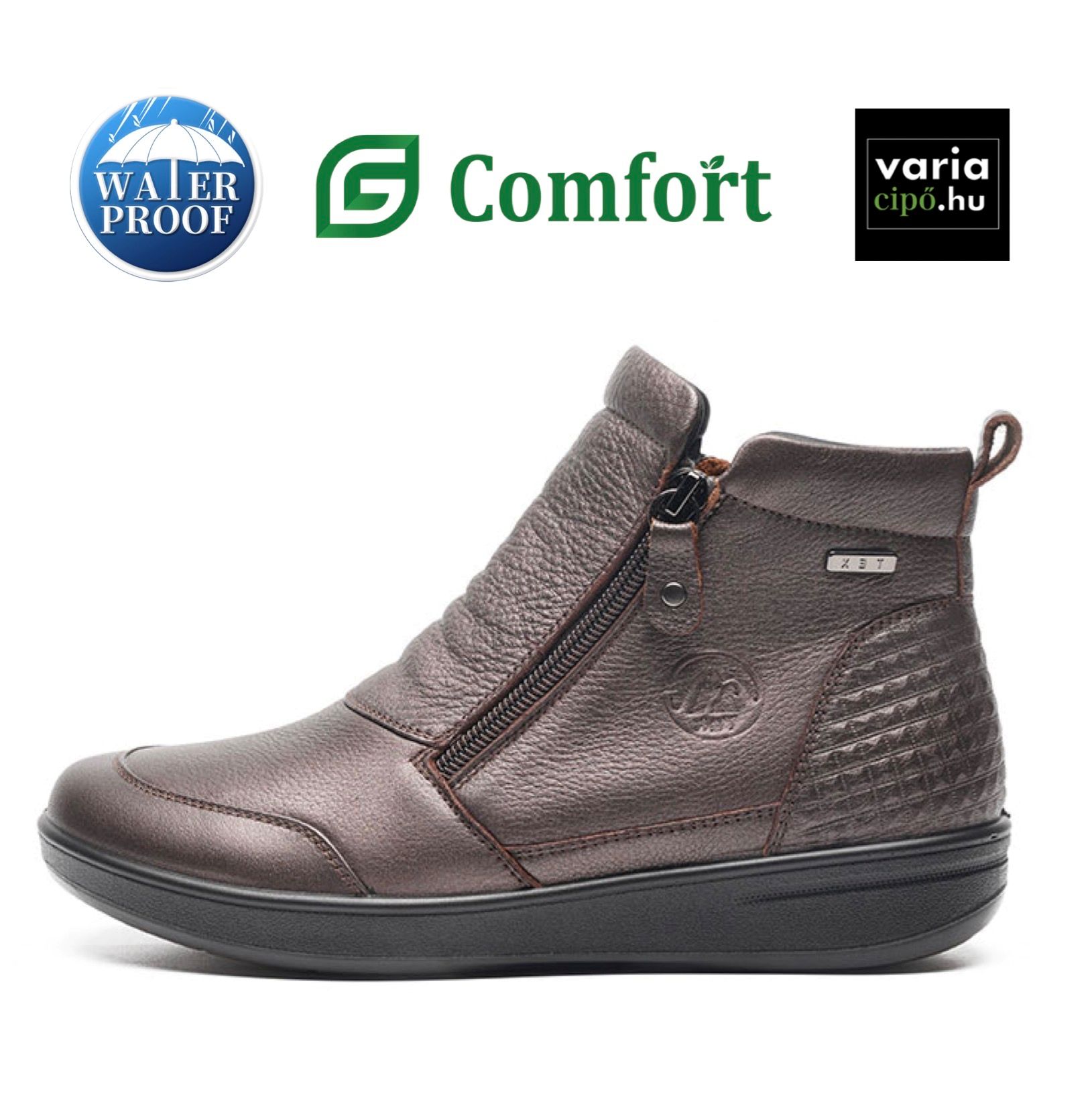 G-Comfort vízálló bokacsizma metál, P-6505Z zinn