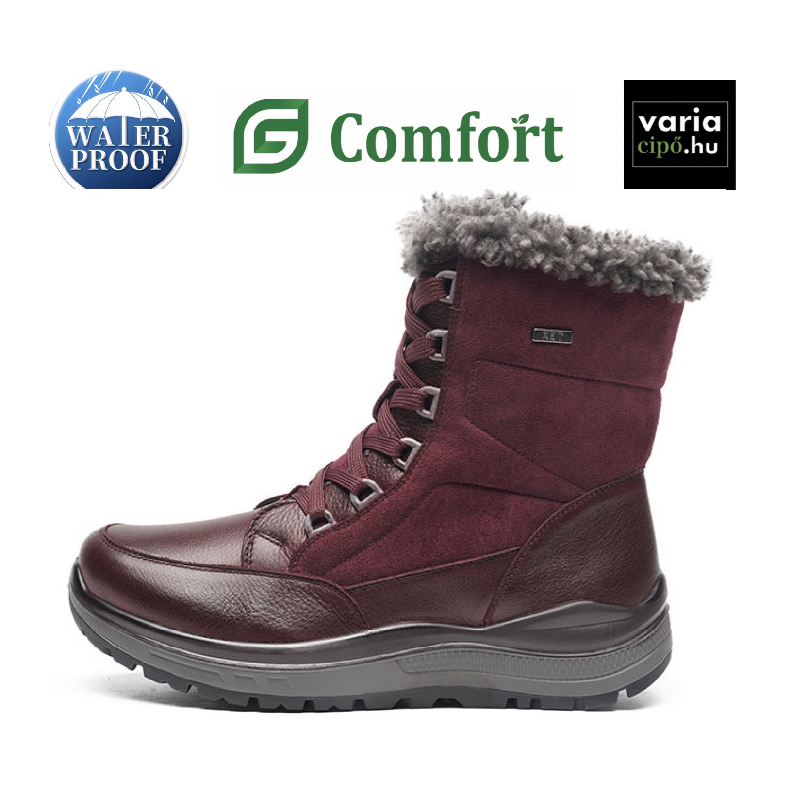 G-Comfort vízálló csizma bordó, R-5586RM medoc
