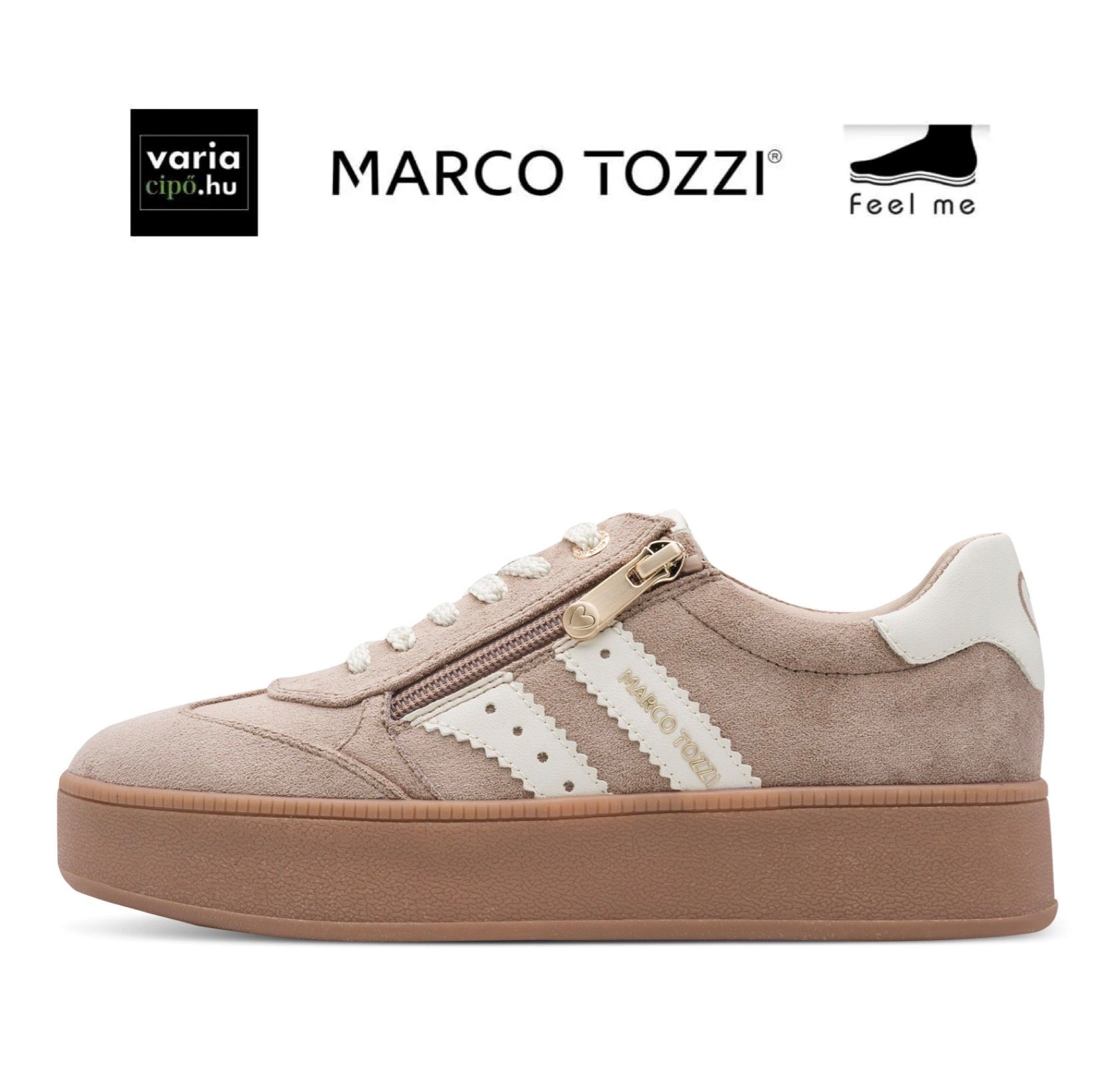 Marco Tozzi platformos sneaker, 2-23716-47 470 tan comb