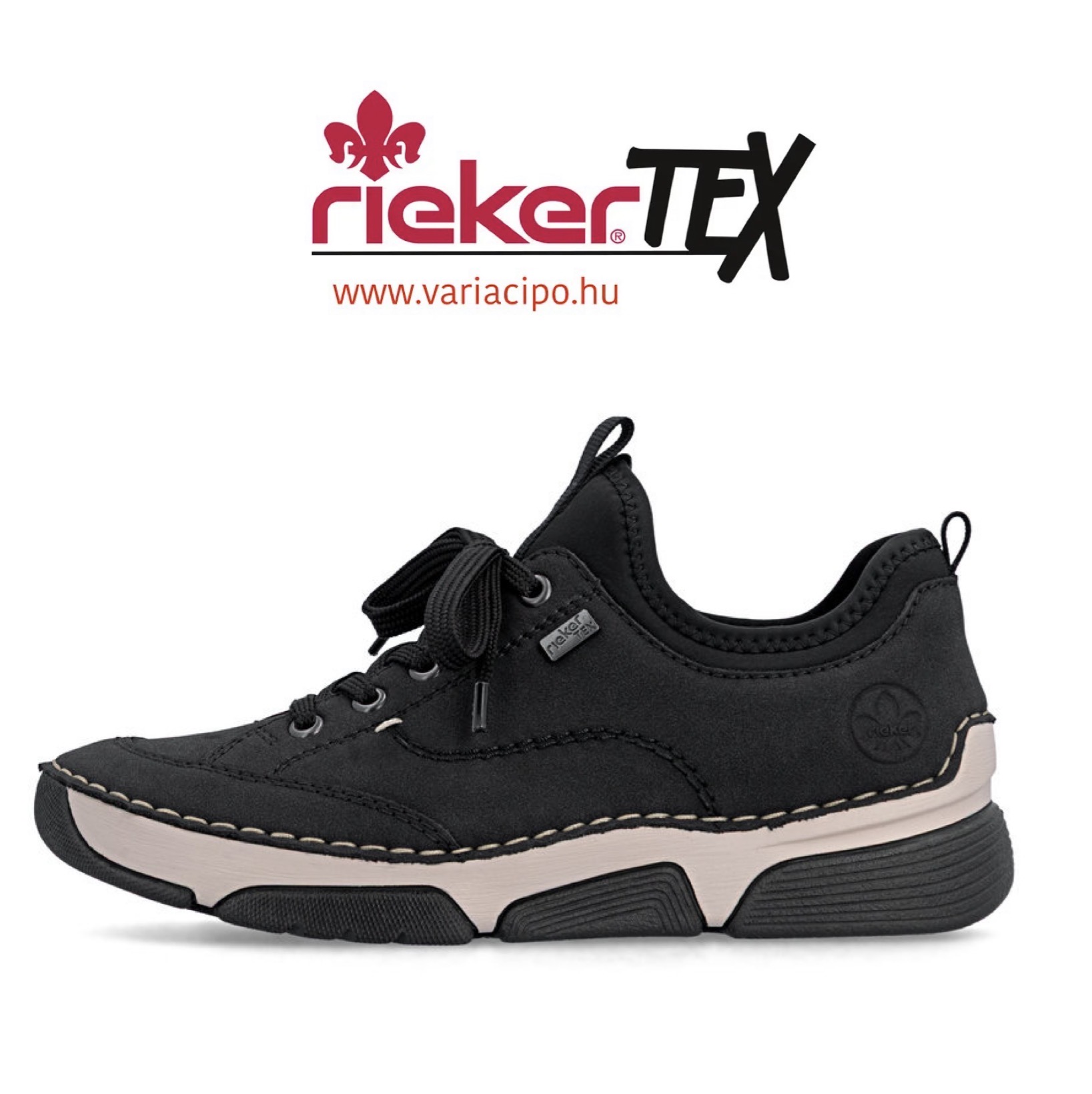 Rieker tex női félcipő, 45976-00 black