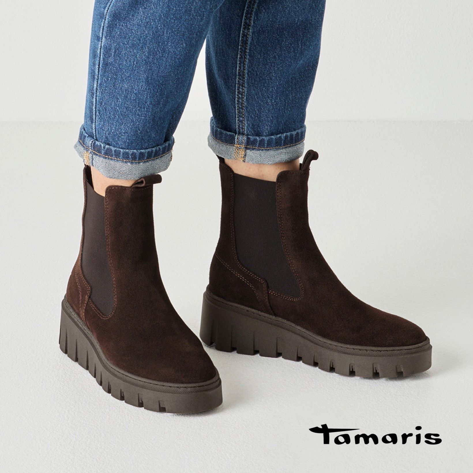 Tamaris platformos barna bokacsizma, 1-25489-45 304 mocca