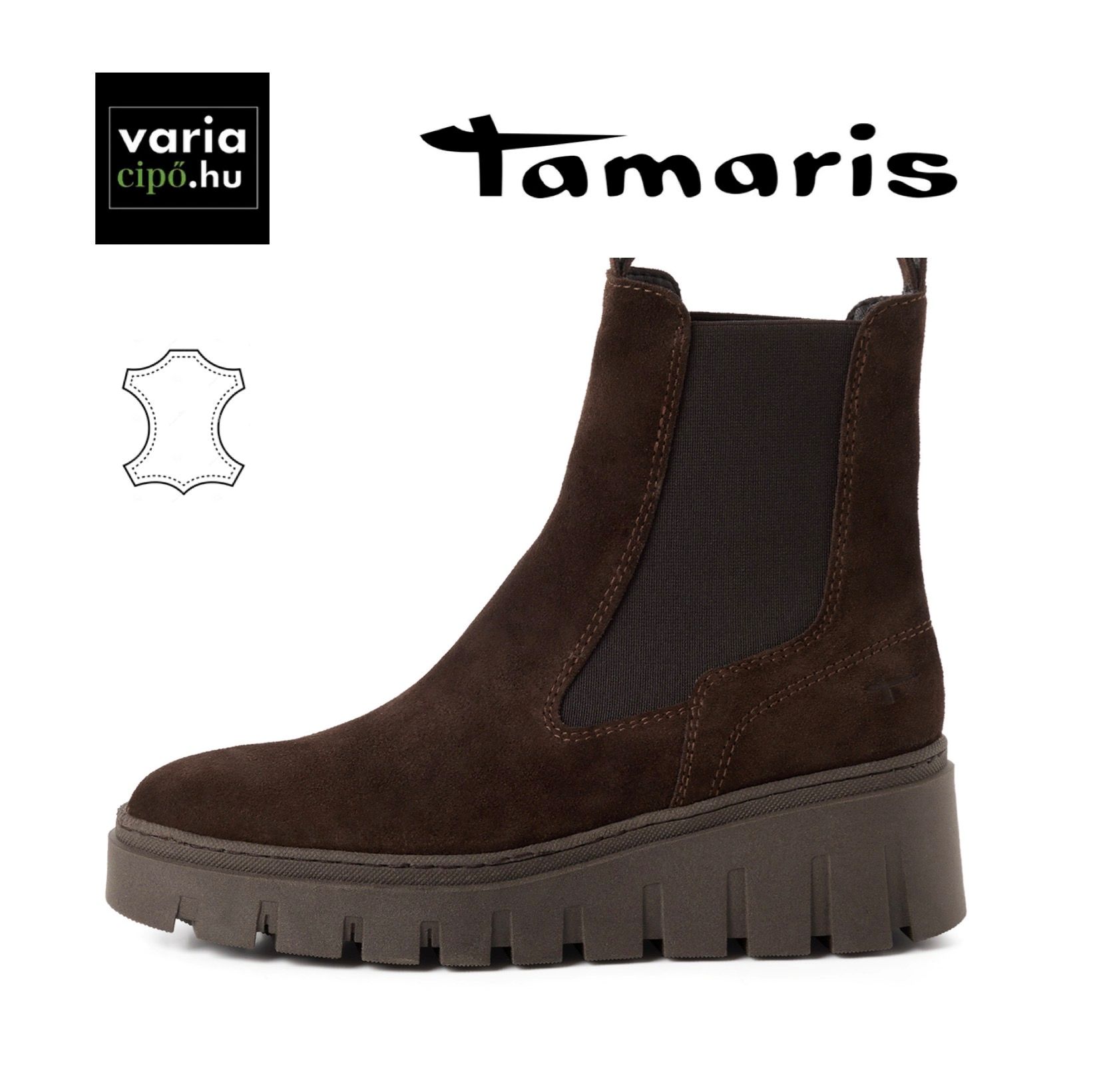 Tamaris platformos barna bokacsizma, 1-25489-45 304 mocca